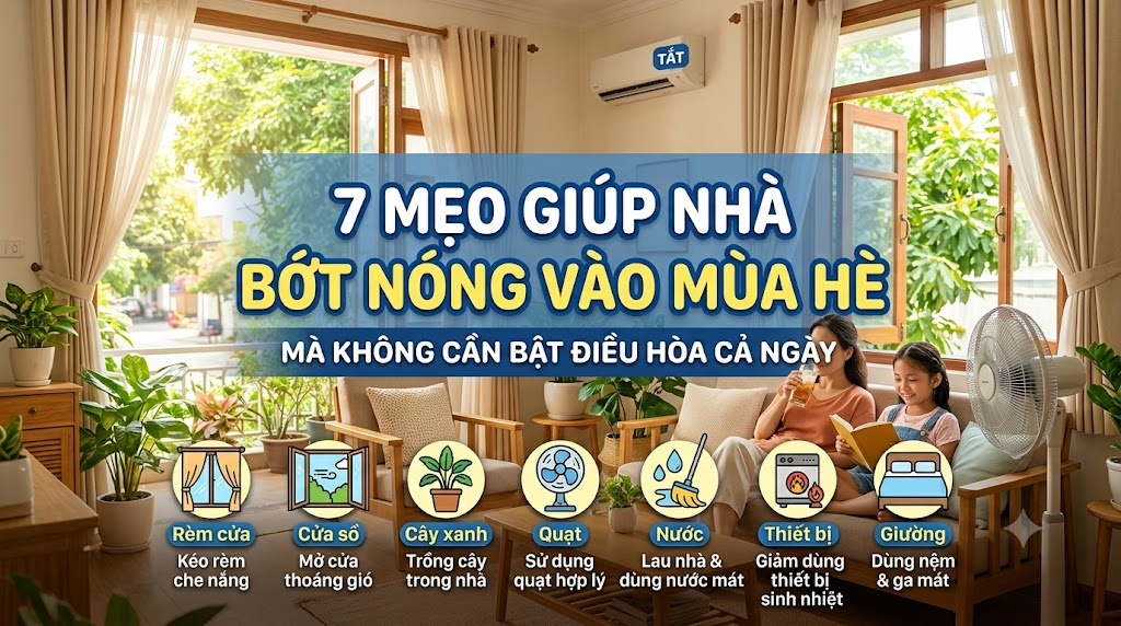 7 Mẹo Giúp Nhà Bớt Nóng Vào Mùa Hè Mà Không Cần Bật Điều Hòa Cả Ngày