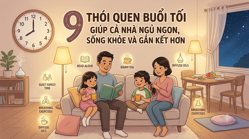 9 thói quen buổi tối giúp cả nhà ngủ ngon, sống khỏe và gắn kết hơn