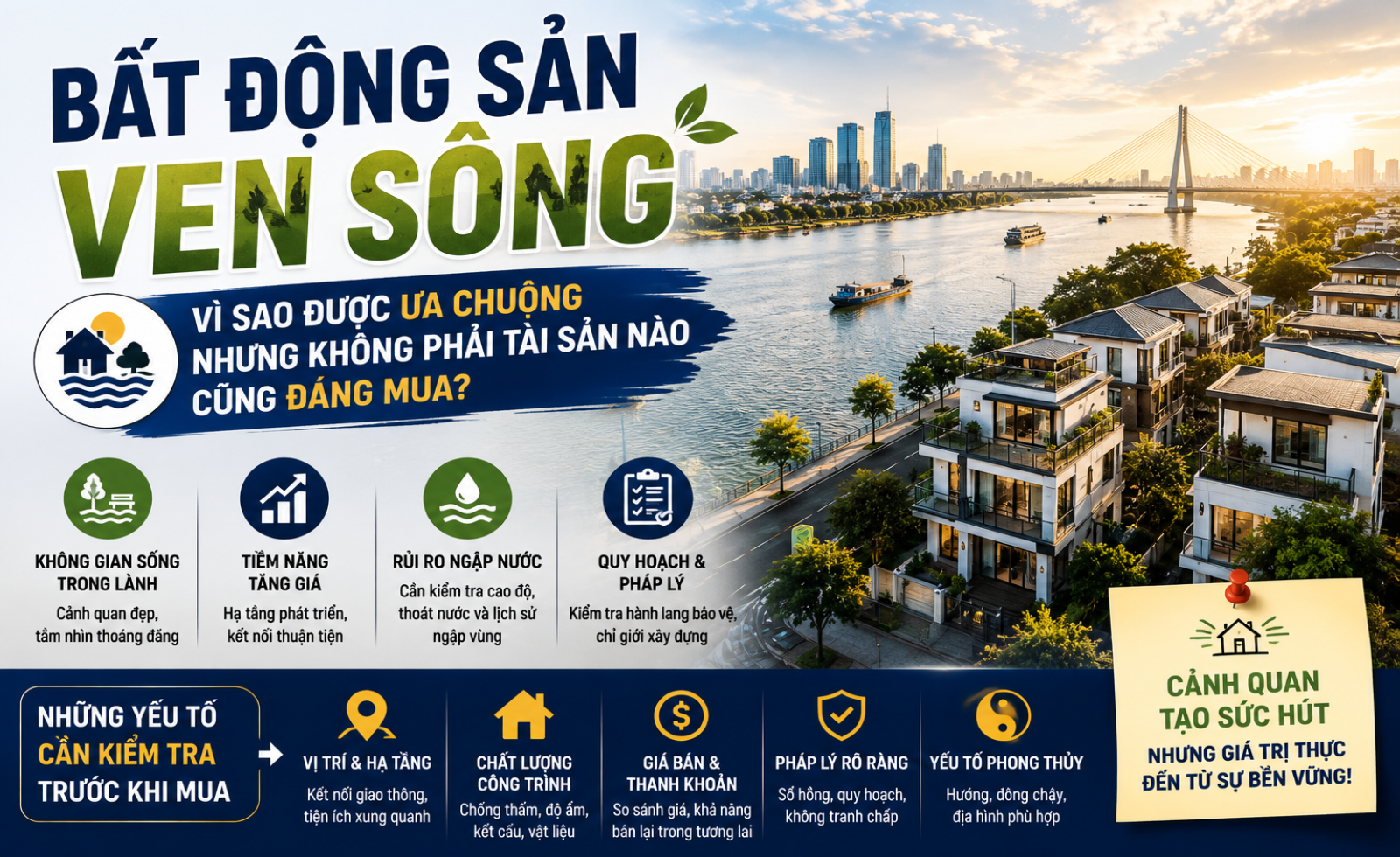 Bất động sản ven sông: Vì sao được ưa chuộng nhưng không phải tài sản nào cũng đáng mua?