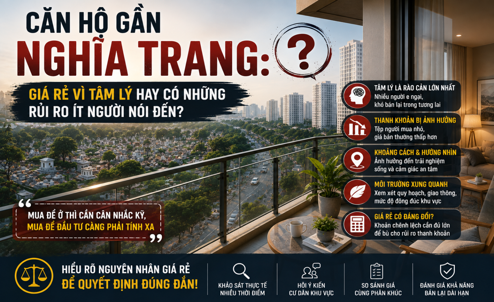 Căn hộ gần nghĩa trang: Giá rẻ vì tâm lý hay có những rủi ro ít người nói đến?