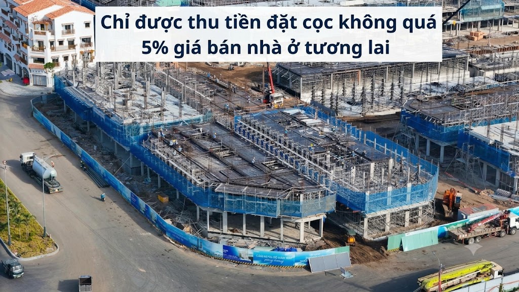 Chỉ được thu tiền đặt cọc không quá 5% giá bán nhà ở tương lai