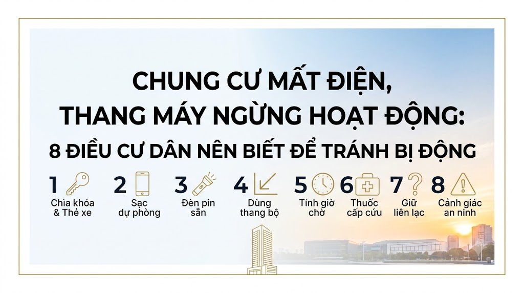Chung cư mất điện, thang máy ngừng hoạt động: 8 điều cư dân nên biết để tránh bị động
