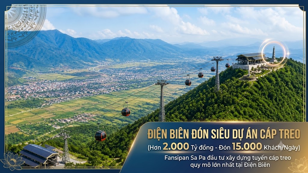 Công ty TNHH Dịch vụ du lịch cáp treo Fansipan Sa Pa làm tuyến cáp treo hơn 2.000 tỷ đón 15.000 khách mỗi ngày tại Tỉnh Điện Biên