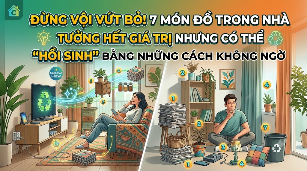 ĐỪNG VỘI VỨT BỎ! 7 MÓN ĐỒ TRONG NHÀ TƯỞNG HẾT GIÁ TRỊ NHƯNG CÓ THỂ “HỒI SINH” BẰNG NHỮNG CÁCH KHÔNG NGỜ