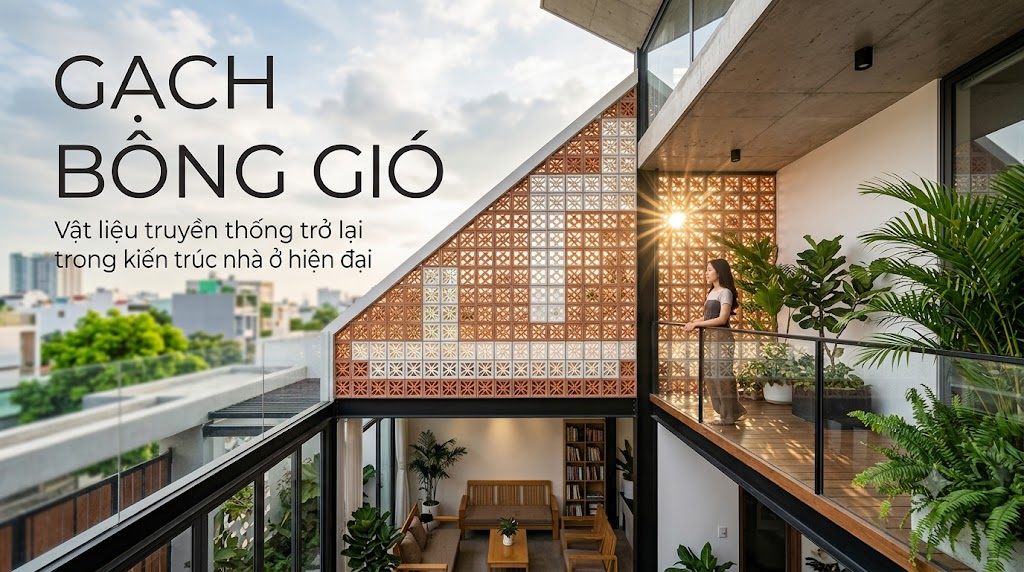 Gạch bông gió: Vật liệu truyền thống trở lại trong kiến trúc nhà ở hiện đại