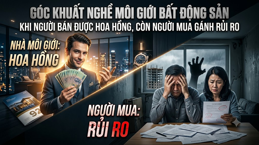 Góc Khuất Nghề Môi Giới Bất Động Sản: Khi Người Bán Được Hoa Hồng, Còn Người Mua Gánh Rủi Ro