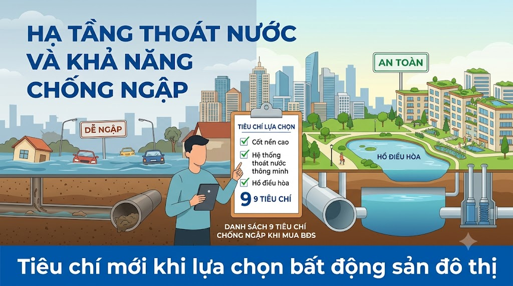 Hạ tầng thoát nước và khả năng chống ngập: Tiêu chí mới khi lựa chọn bất động sản đô thị