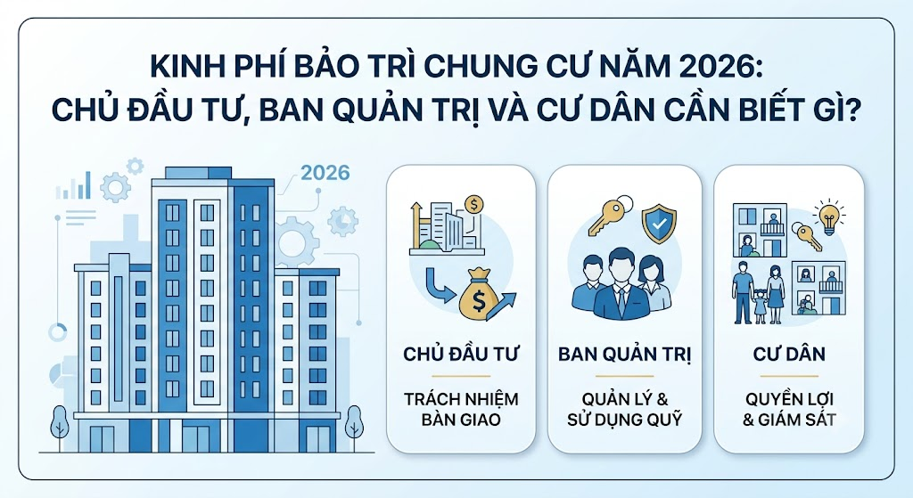 Kinh phí bảo trì chung cư năm 2026: Chủ đầu tư, ban quản trị và cư dân cần biết gì?