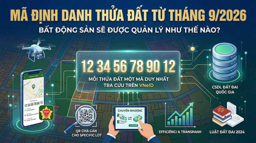 Mã định danh thửa đất từ tháng 9/2026: Bất động sản sẽ được quản lý như thế nào?