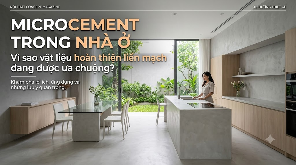 Microcement trong nhà ở: Vì sao vật liệu hoàn thiện liền mạch đang được ưa chuộng?