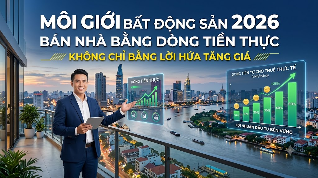 Môi giới bất động sản 2026: Bán nhà bằng dòng tiền thực, không chỉ bằng lời hứa tăng giá
