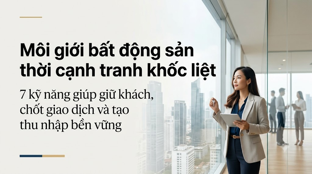 Môi giới bất động sản thời cạnh tranh khốc liệt: 7 kỹ năng giúp giữ khách, chốt giao dịch và tạo thu nhập bền vững