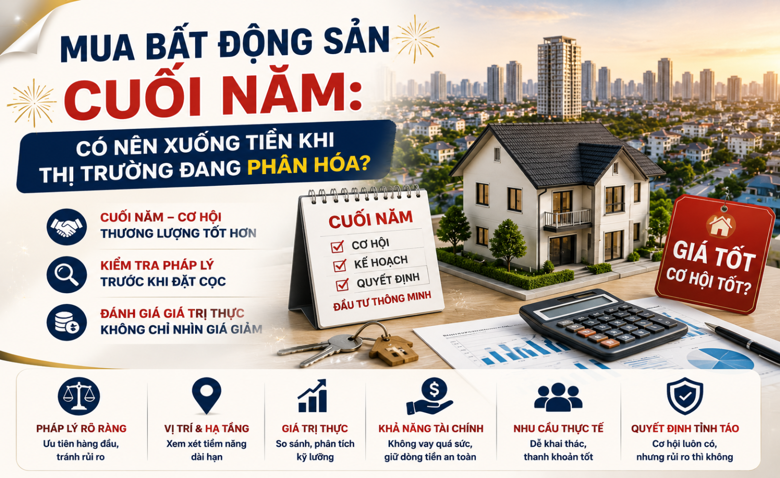 Mua bất động sản cuối năm: Có nên xuống tiền khi thị trường đang phân hóa?