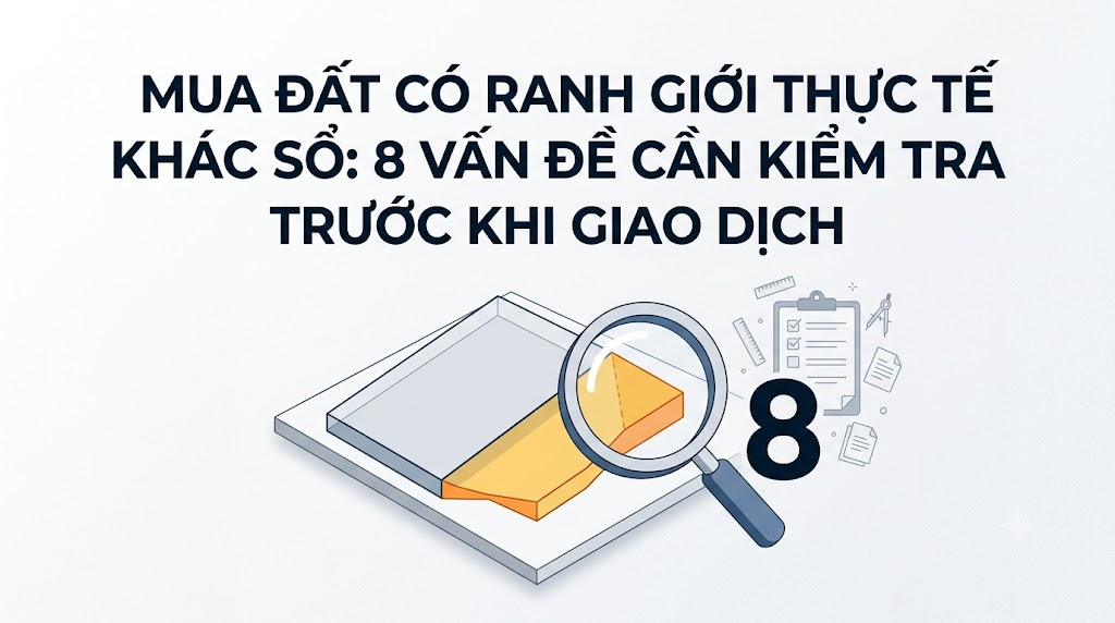 Mua đất có ranh giới thực tế khác sổ: 8 vấn đề cần kiểm tra trước khi giao dịch