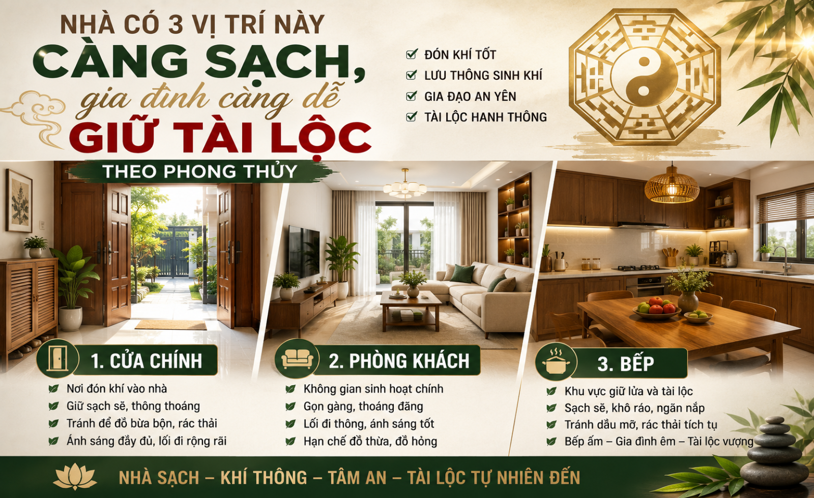 Nhà có 3 vị trí này càng sạch, gia đình càng dễ giữ tài lộc theo phong thủy