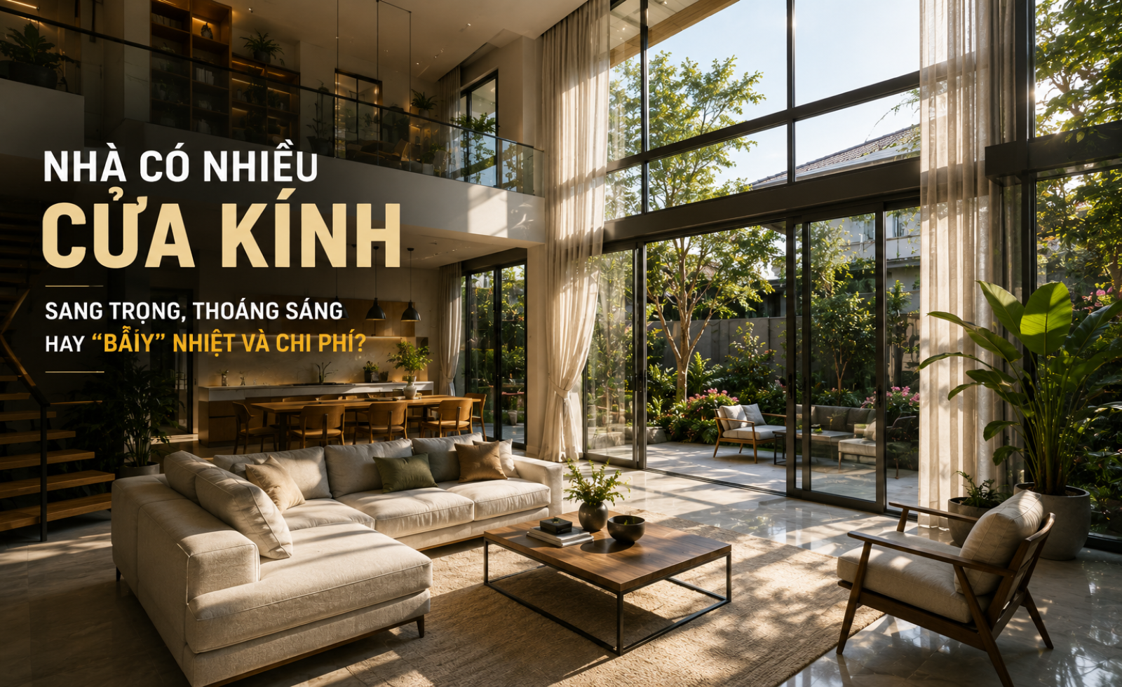 Nhà có nhiều cửa kính: Sang trọng, thoáng sáng hay “bẫy” nhiệt và chi phí?