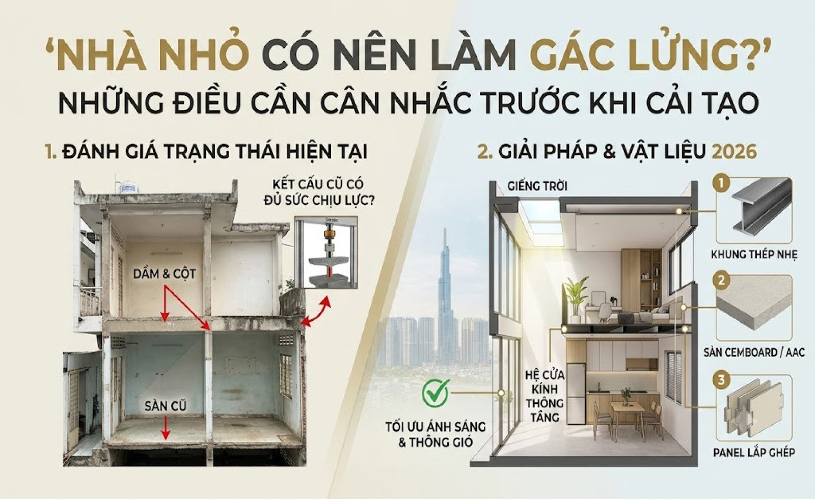 Nhà nhỏ có nên làm gác lửng? Những điều cần cân nhắc trước khi cải tạo