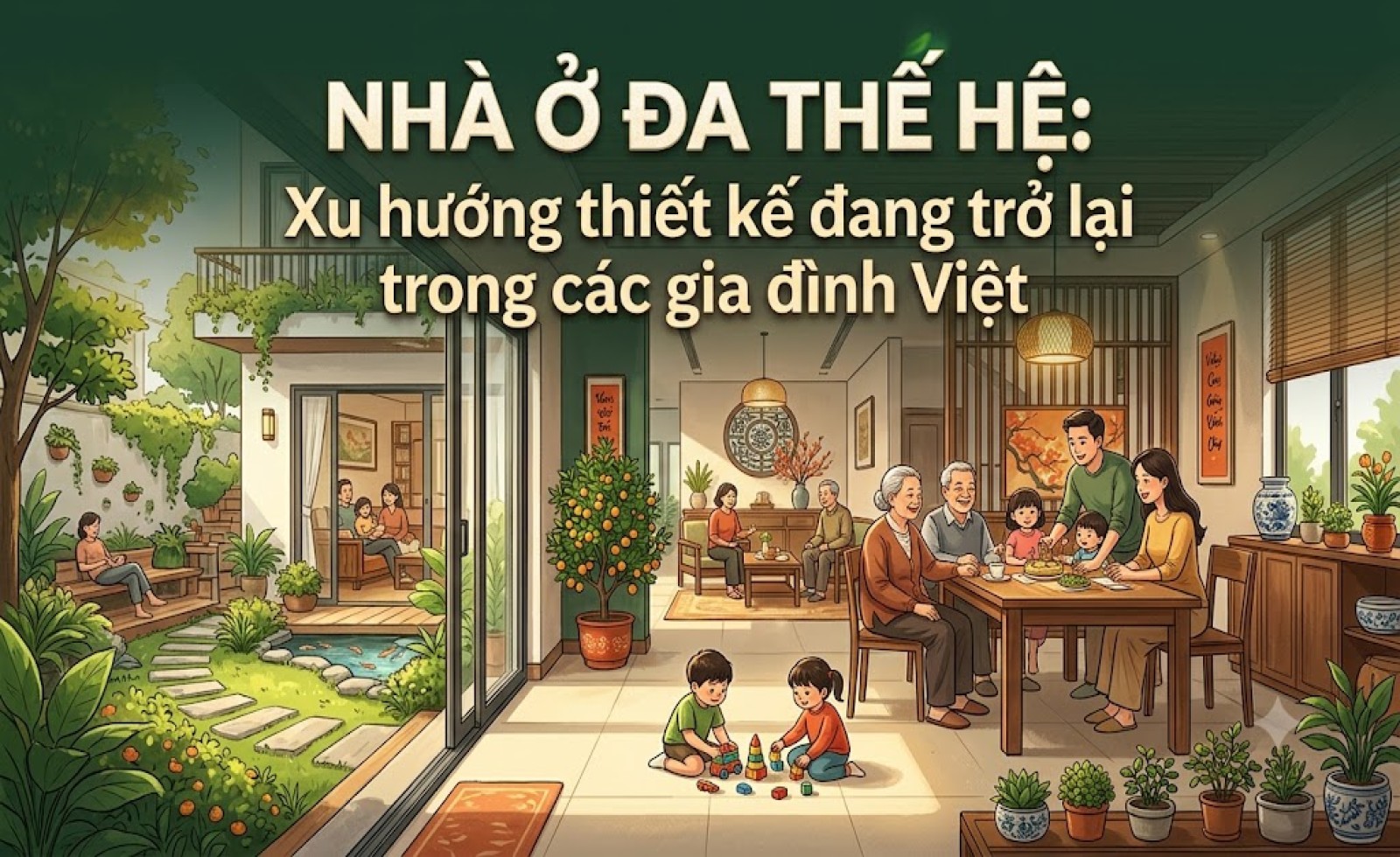 Nhà ở đa thế hệ: Xu hướng thiết kế đang trở lại trong các gia đình Việt