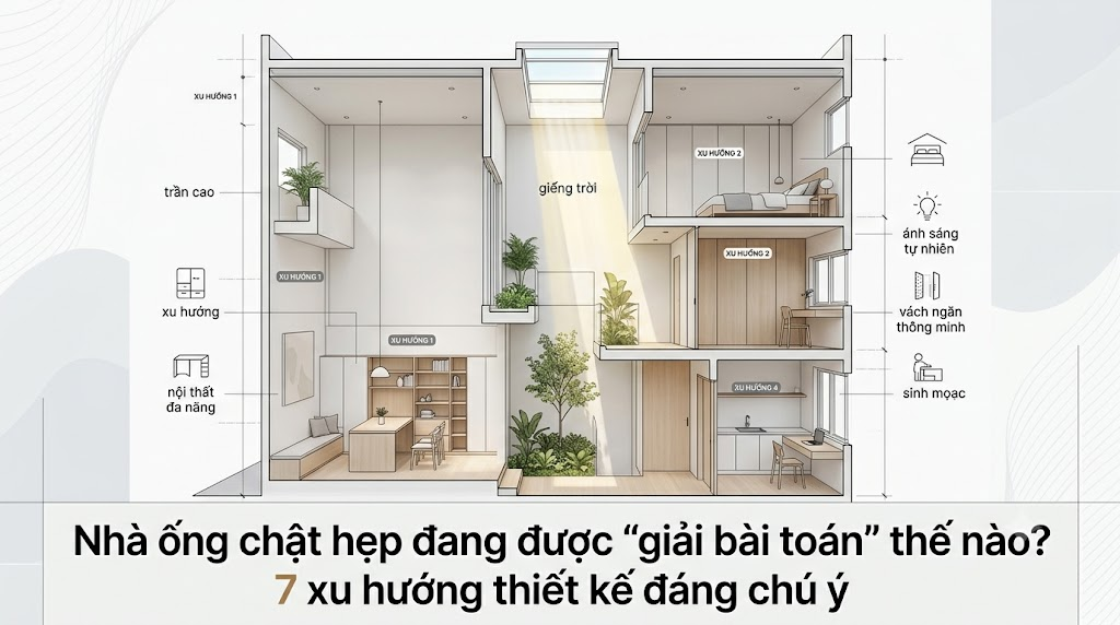 Nhà ống chật hẹp đang được “giải bài toán” thế nào? 7 xu hướng thiết kế đáng chú ý