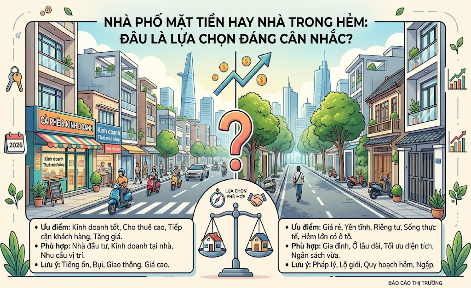 Nhà phố mặt tiền hay nhà trong hẻm: Đâu là lựa chọn đáng cân nhắc?