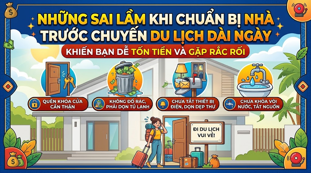 Những Sai Lầm Khi Chuẩn Bị Nhà Trước Chuyến Du Lịch Dài Ngày Khiến Bạn Dễ Tốn Tiền Và Gặp Rắc Rối