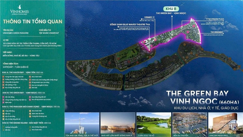Phân khu Vịnh Ngọc (The Green Bay) tọa lạc tại xã Cần Giờ, TP.HCM