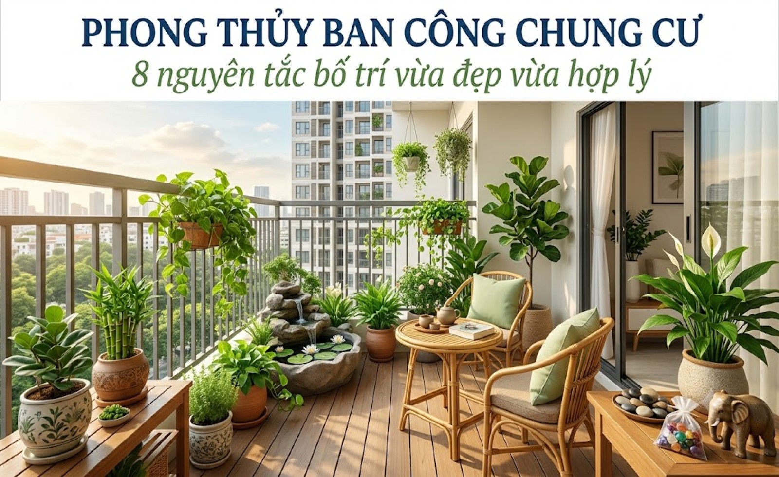 Phong thủy ban công chung cư: 8 nguyên tắc bố trí vừa đẹp vừa hợp lý