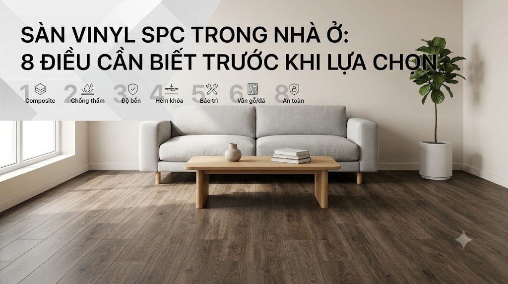Sàn vinyl SPC trong nhà ở: 8 điều cần biết trước khi lựa chọn