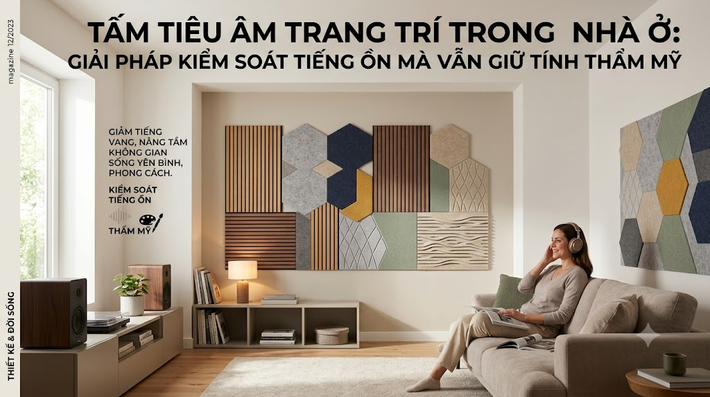 Tấm tiêu âm trang trí trong nhà ở: Giải pháp kiểm soát tiếng ồn mà vẫn giữ tính thẩm mỹ