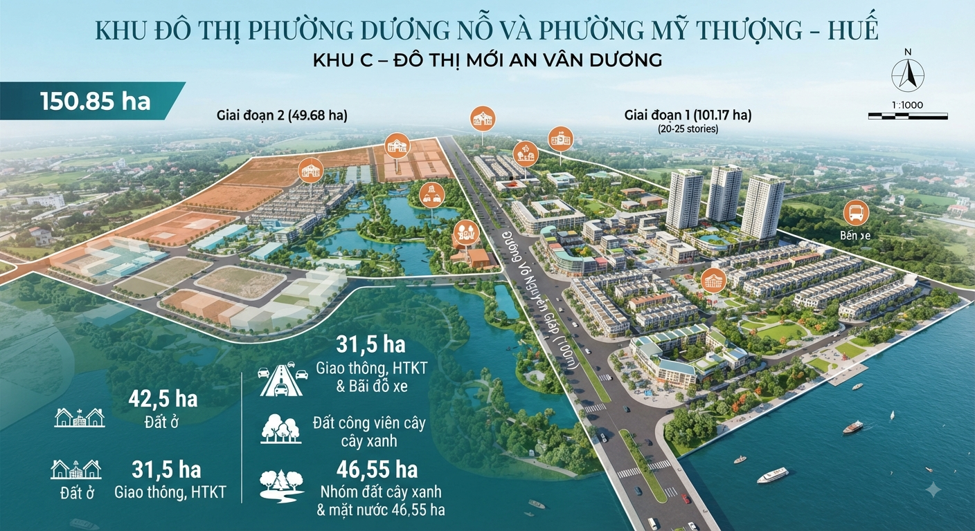 Thành Phố Huế mời thầu quốc tế dự án khu đô thị với diện tích 150,85 ha gần 19.700 tỷ đồng