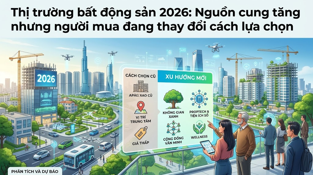 Thị trường bất động sản 2026: Nguồn cung tăng nhưng người mua đang thay đổi cách lựa chọn