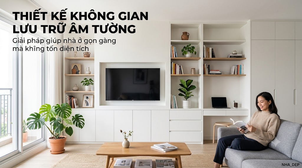 Thiết kế không gian lưu trữ âm tường: Giải pháp giúp nhà ở gọn gàng mà không tốn diện tích
