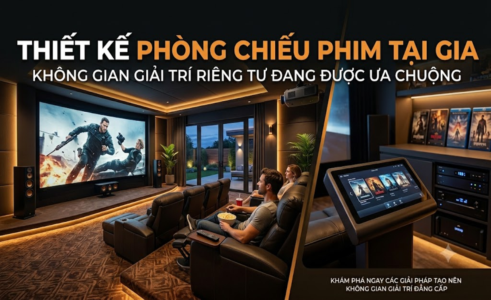 Thiết kế phòng chiếu phim tại gia cho biệt thự: Không gian giải trí riêng tư đang được ưa chuộng