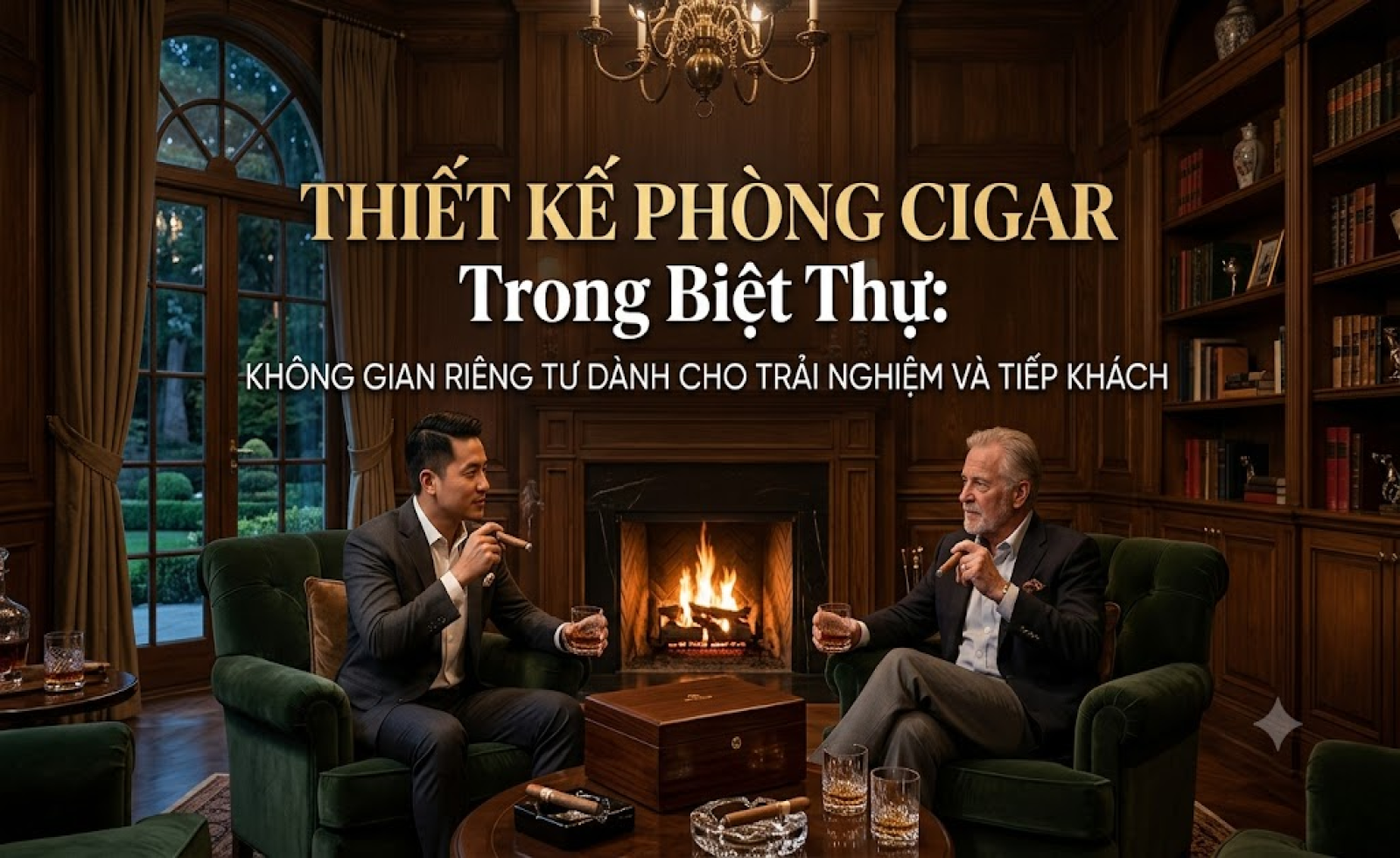 Thiết kế phòng cigar trong biệt thự: Không gian riêng tư dành cho trải nghiệm và tiếp khách