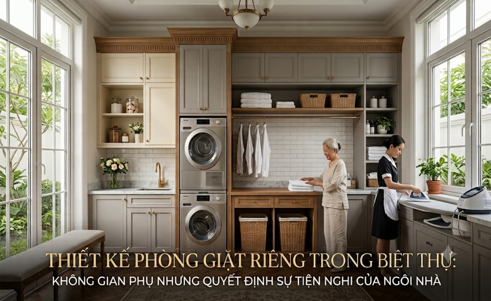Thiết kế phòng giặt riêng trong biệt thự: Không gian phụ nhưng quyết định sự tiện nghi của ngôi nhà