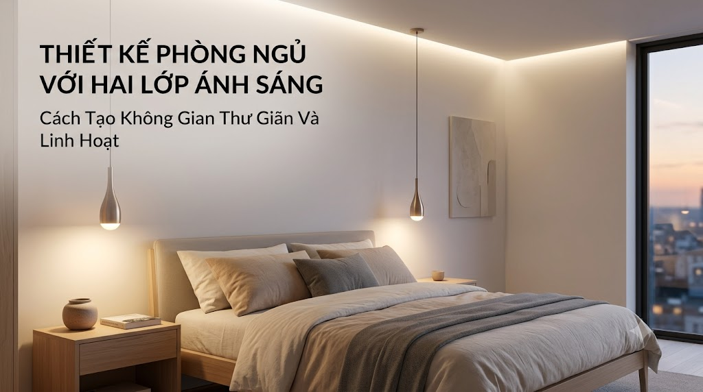 Thiết Kế Phòng Ngủ Với Hai Lớp Ánh Sáng: Cách Tạo Không Gian Thư Giãn Và Linh Hoạt