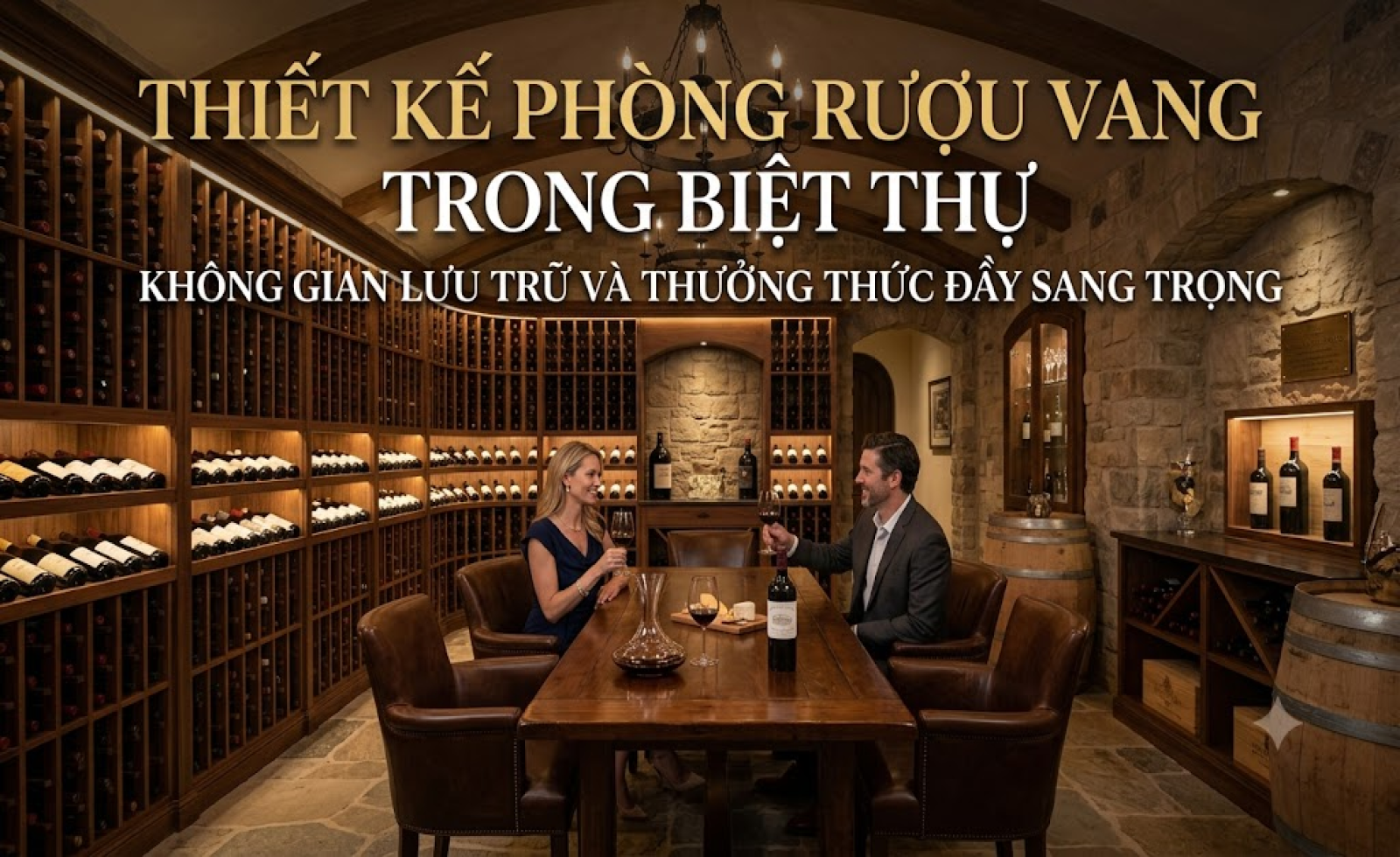 Thiết kế phòng rượu vang trong biệt thự: Không gian lưu trữ và thưởng thức đầy sang trọng