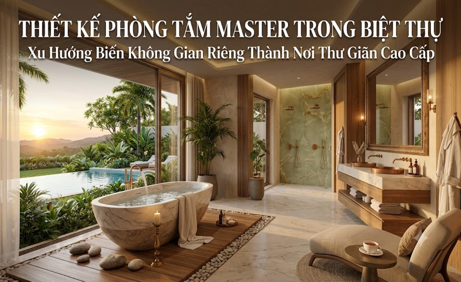 Thiết kế phòng tắm master trong biệt thự: Xu hướng biến không gian riêng thành nơi thư giãn cao cấp