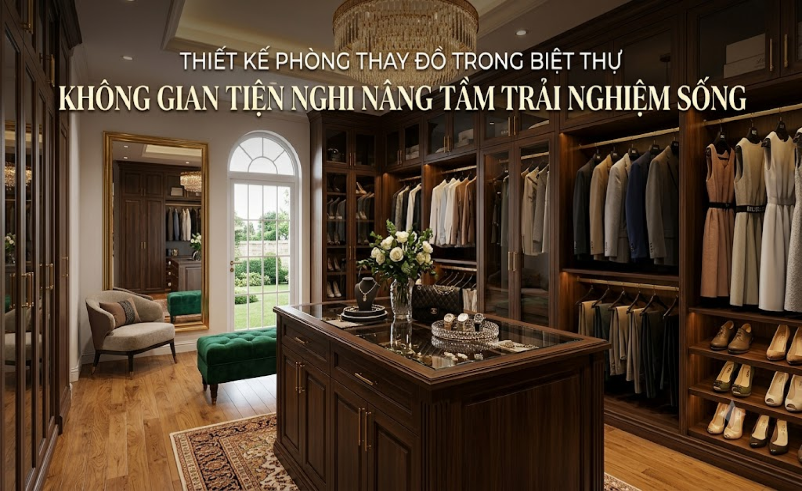 Thiết kế phòng thay đồ trong biệt thự: Không gian tiện nghi nâng tầm trải nghiệm sống