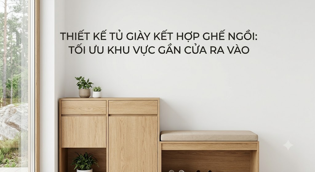 Thiết Kế Tủ Giày Kết Hợp Ghế Ngồi: Tối Ưu Khu Vực Gần Cửa Ra Vào