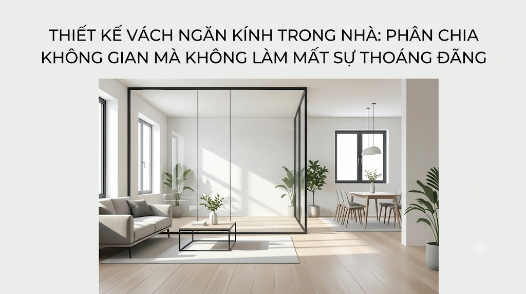 Thiết Kế Vách Ngăn Kính Trong Nhà: Phân Chia Không Gian Mà Không Làm Mất Sự Thoáng Đãng