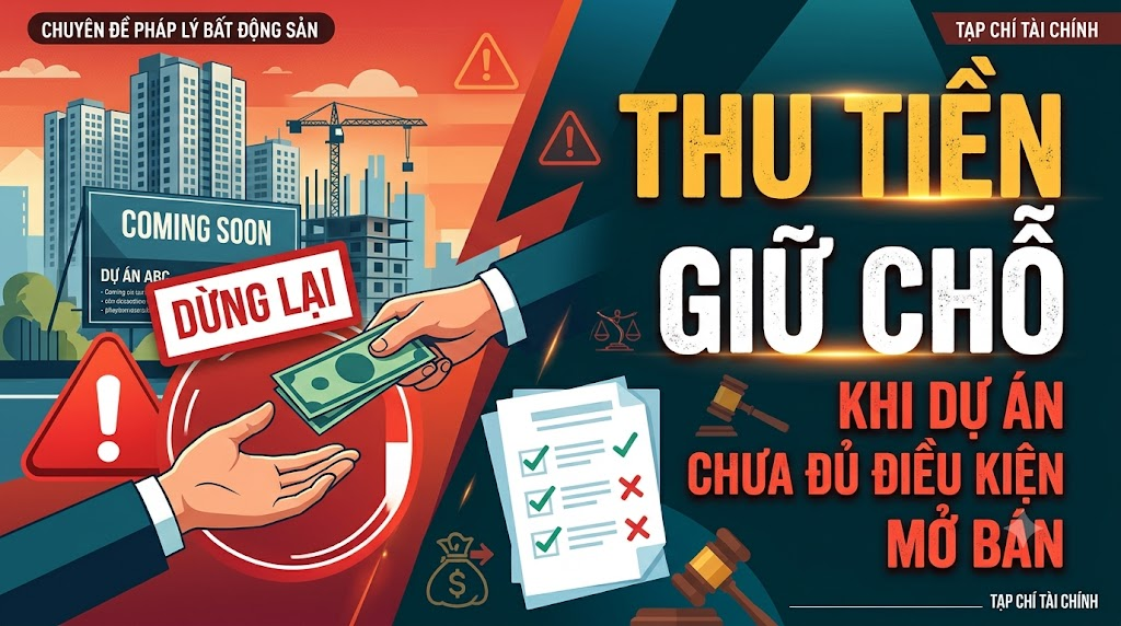 THU TIỀN GIỮ CHỖ KHI DỰ ÁN CHƯA ĐỦ ĐIỀU KIỆN MỞ BÁN