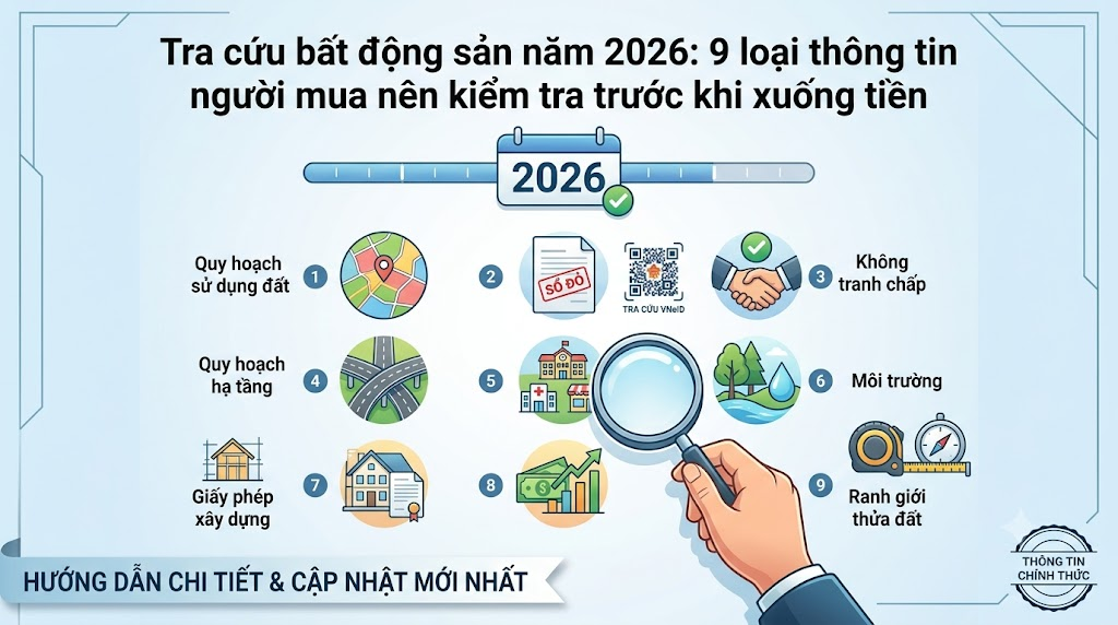 Tra cứu bất động sản năm 2026: 9 loại thông tin người mua nên kiểm tra trước khi xuống tiền