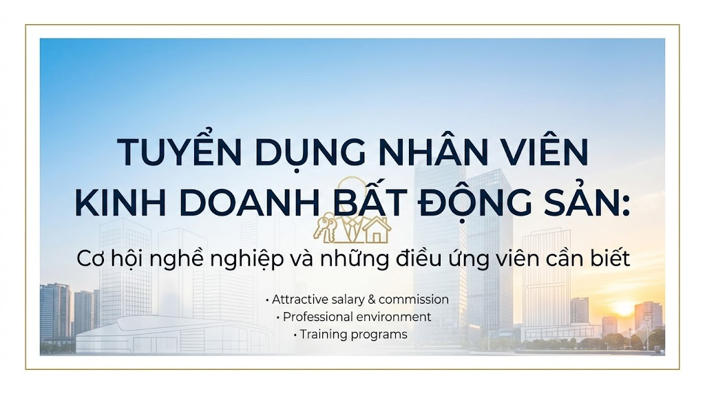 Tuyển dụng nhân viên kinh doanh bất động sản: Cơ hội nghề nghiệp và những điều ứng viên cần biết