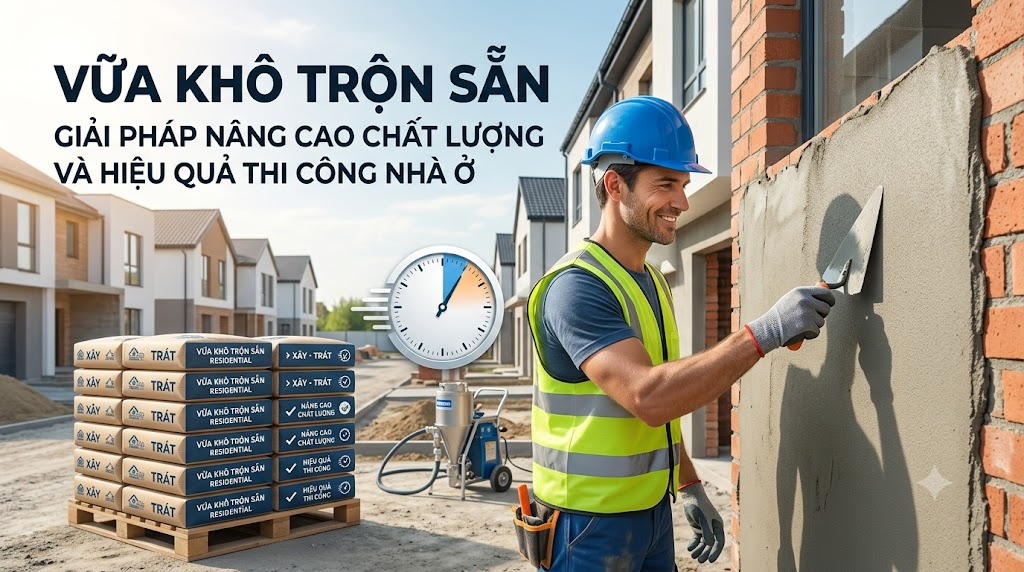 Vữa khô trộn sẵn: Giải pháp nâng cao chất lượng và hiệu quả thi công nhà ở