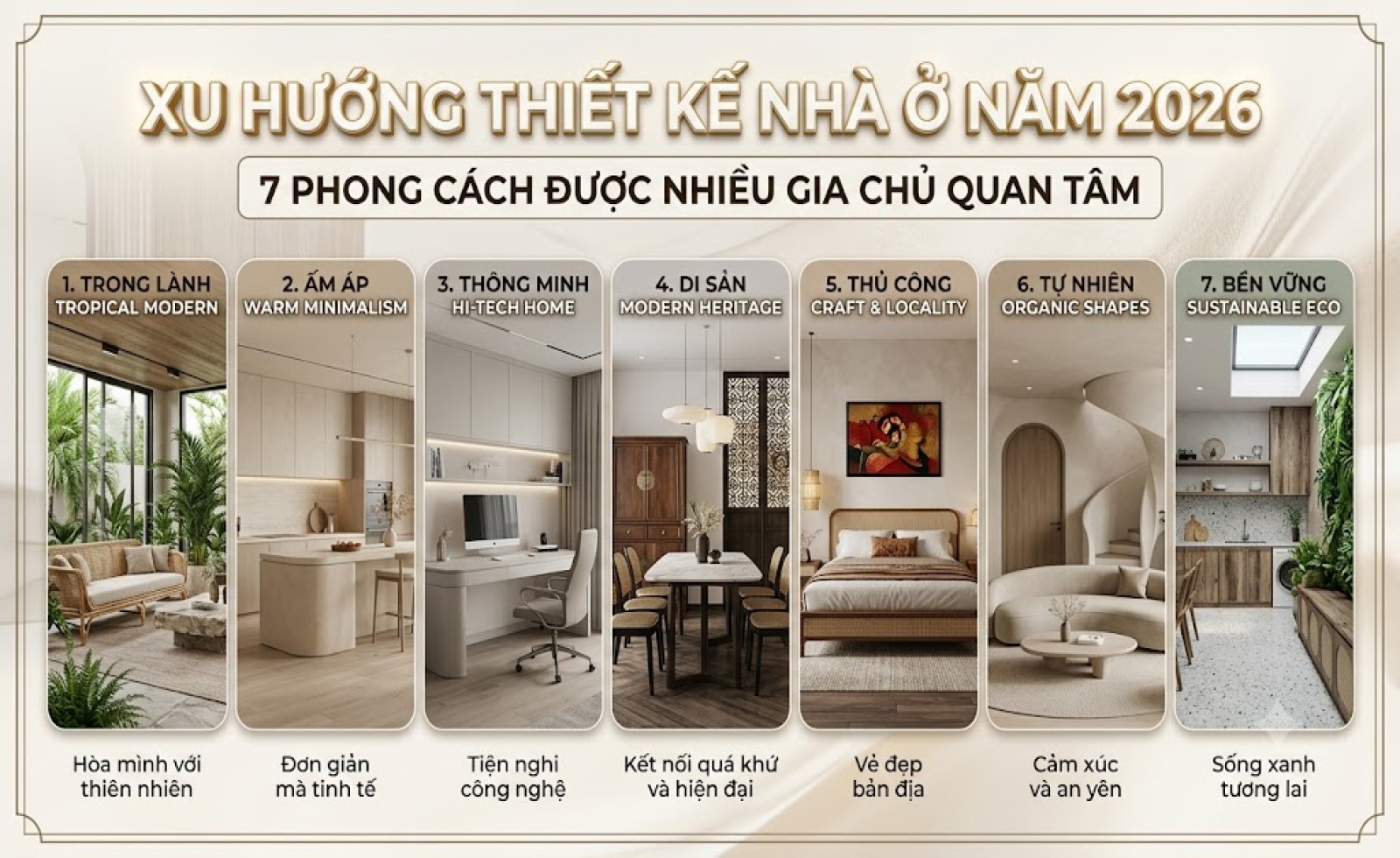 Xu hướng thiết kế nhà ở năm 2026: 7 phong cách được nhiều gia chủ quan tâm