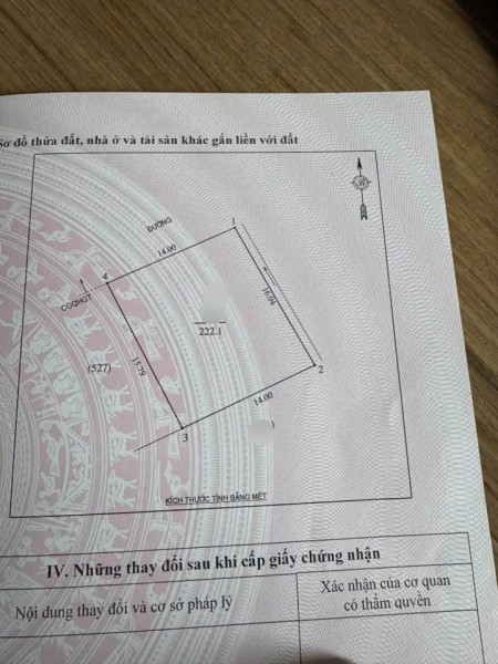 Bán 222m2 full thổ cư khu TĐC Xuân Đồng- Nghi Đức, cách đường 35m tầm 10m, giá 38tr/m bớt lộc: