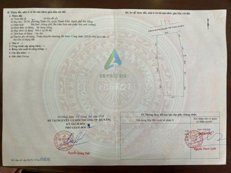 BÁN 307M2 NGANG 9,45M KIỆT 5M ĐƯỜNG NGUYỄN TẤT THÀNH,THANH KHÊ