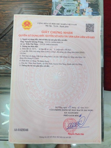 bán lô đất kiệt ngay chợ hninh 170m2