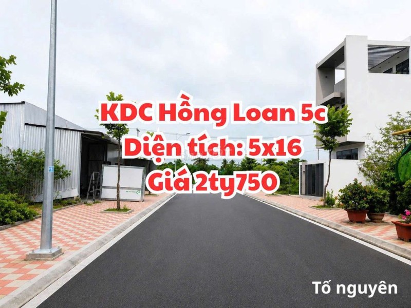 BÁN NỀN 90m2 - 2TỶ450 - KDH HỒNG LOAN 5C, CÁI RĂNG, CẦN THƠ.